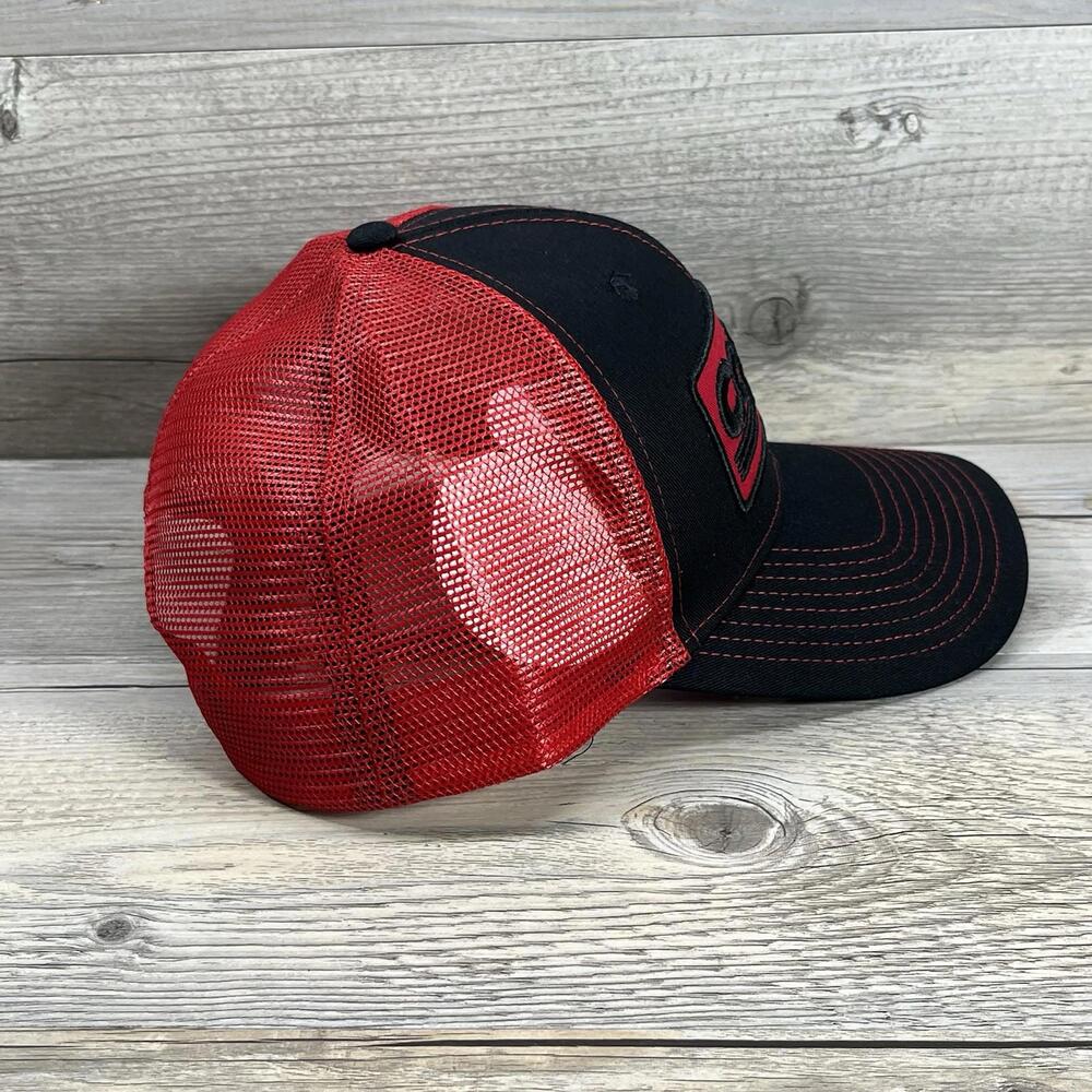 Costco Wholesale Black And Red Promo Cap Adjustable SnapBack Trucker Hat Mesh - Picture 3 of 7